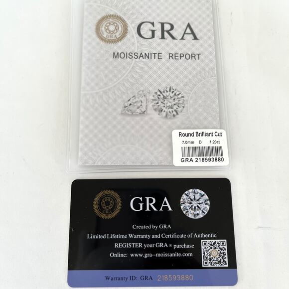 ❤️ LOW START!!! NEW!!!MOISSANITE 1.20 Carat Round Brilliant Cut Ring Size 7.0mm - Picture 7 of 9